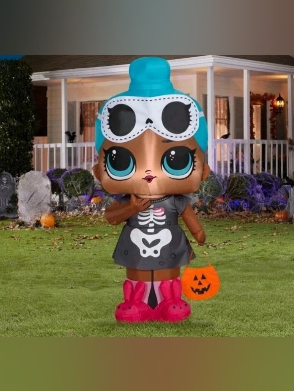 Gemmy L.O.L. Surprise! Sleepy Bones Halloween Inflatable 3.5 FT LED Yard Decor